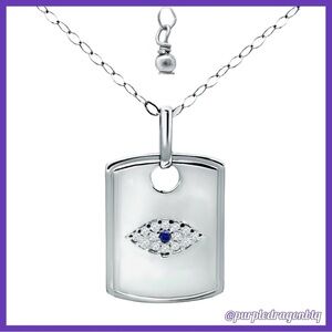 GIANI BERNINI LAB-CREATED SAPPHIRE & CUBIC ZIRCONIA EVIL EYE NECKLACE NWT